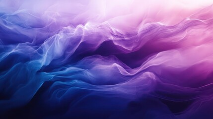 Ethereal Waves of Colorful Smoke in Soft Gradient Blending Shades of Purple and Blue for Calm and Tranquil Backgrounds in Creative Projects