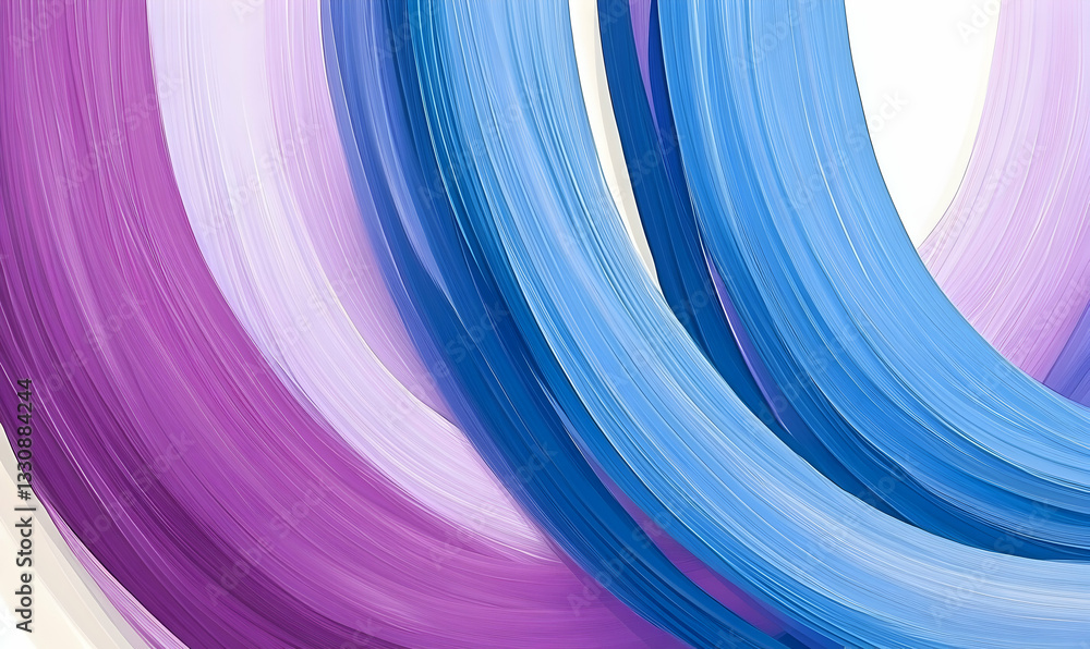 Poster abstract swirling paint strokes in vibrant purple and blue hues, creating a dynamic and artistic bac