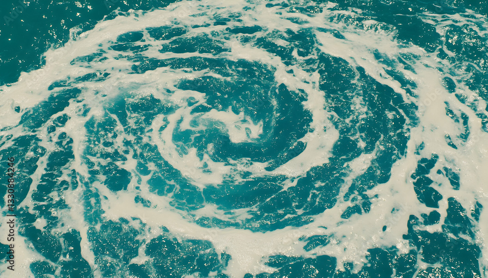 Poster abstract swirling ocean water with white foam creating a mesmerizing pattern. perfect for background