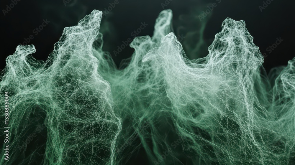 Poster ethereal green mist swirls creating a mystical abstract background, perfect for digital artwork and 