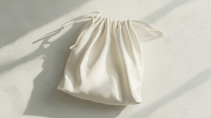 mockup white drawstring bag display