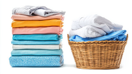 The washed clothes are neatly folded