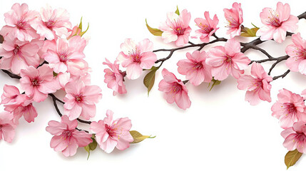The branches are covered in pink cherry blossoms