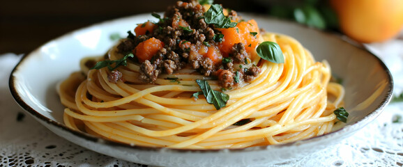 Delicious Spaghetti Dish With Meat Sauce