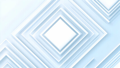 Fototapeta premium Abstract light blue geometric background with overlapping squares and rectangles, creating a sense of depth and perspective. Ideal for presentations, websites, and design projects.