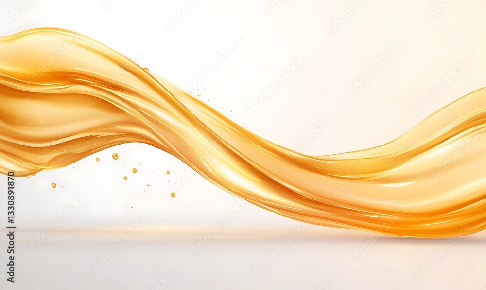 Aufkleber golden fluid wave on a soft background creates a sense of elegance and motion.