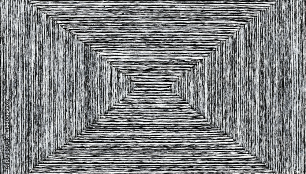 Poster abstract grayscale image featuring a mesmerizing receding square pattern, ideal for backgrounds or d