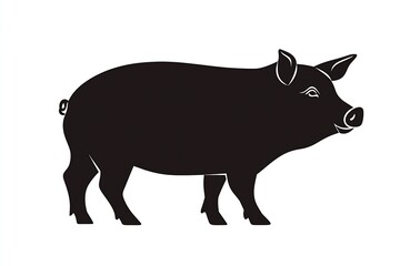 Fototapeta premium Artistic depiction of a pig with a friendly expression showcasing a joyful style : Generative AI