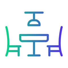 dining room Line Gradient Icon