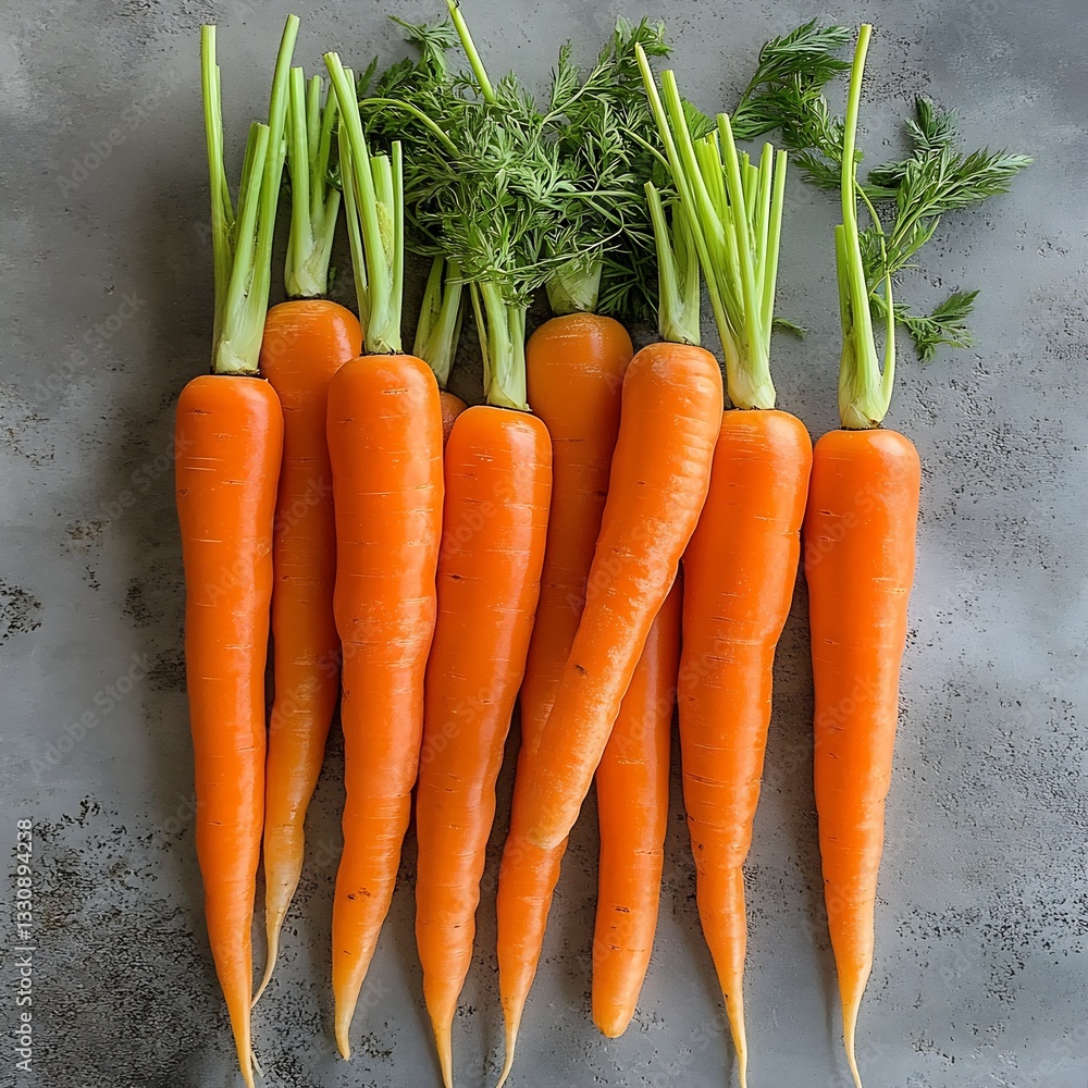 Aufkleber a vibrant display of freshly gathered carrots with vibrant green foliage on a textured surface : gen