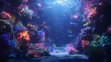 Fototapeta premium 56. A cosmic underwater fantasy background with space-like stars