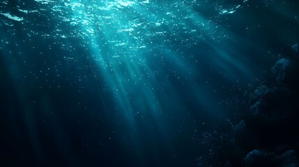 Fototapeta premium 54. A cinematic deep ocean aesthetic with soft blue lighting