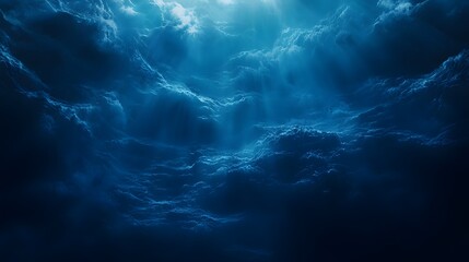 54. A cinematic deep ocean aesthetic with soft blue lighting