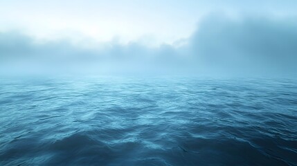 Fototapeta premium 26. A surreal ocean bottom background with floating blue mist-like fog