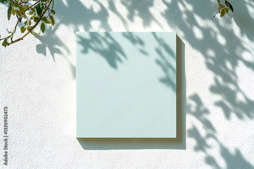 Poster abstract art display urban setting minimalist design soft colors afternoon light visual serenity