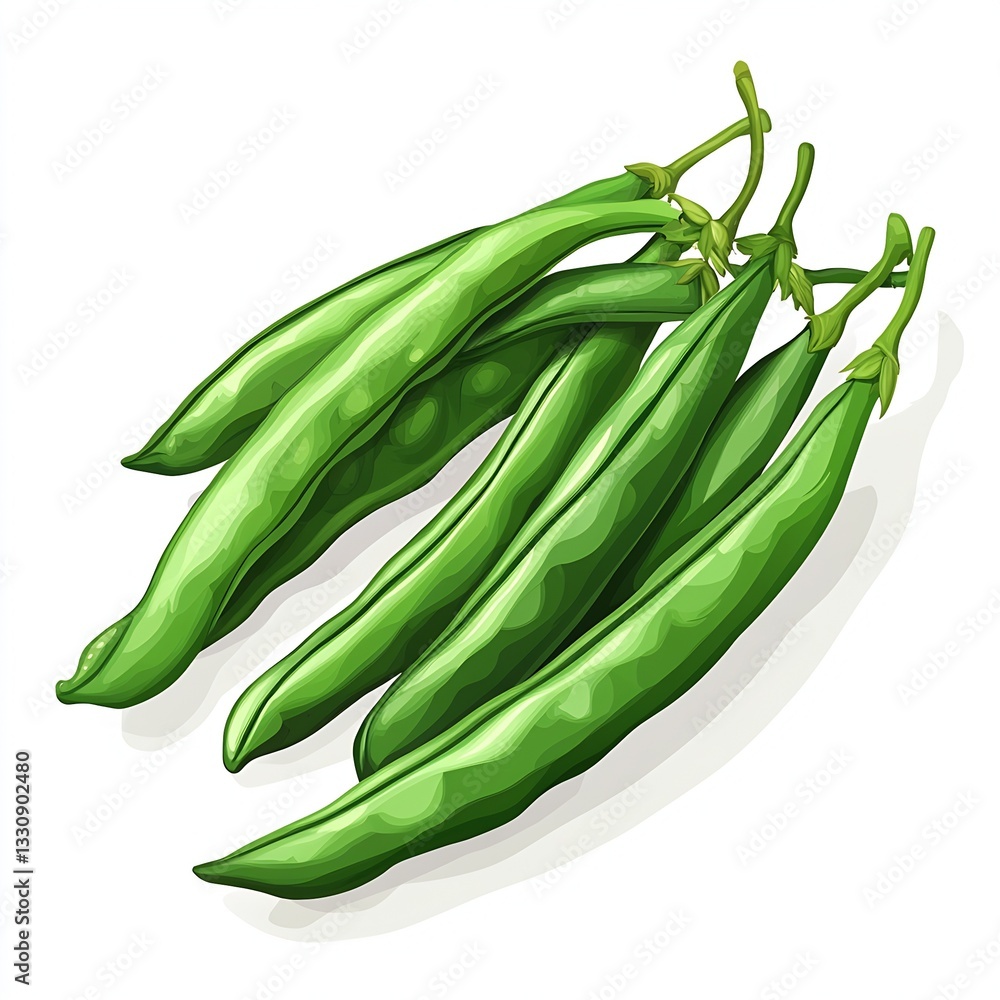 Poster freshly harvested green beans displaying their vibrant color and crisp texture perfect for culinary 