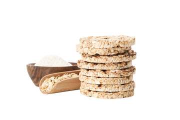 PNG, crisp bread with wheat and corn flour, isolated on white background.