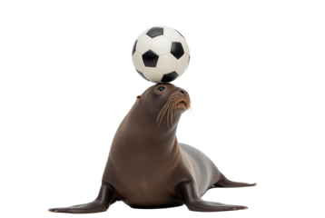 Seal Balancing Soccer Ball on Nose in Humorous Animal Act