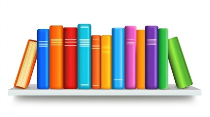 Obraz premium A close-up of a bookshelf with an open space between the books, perfect for placing a logo or text overlay.