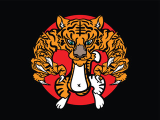 mad cat illustration with japanese style for kaijune event