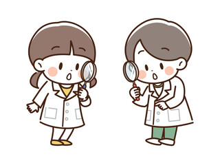 虫眼鏡_白衣のこども