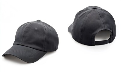 Modern gray baseball cap displayed from multiple angles highlighting contemporary style and casual fashion for all : Generative AI