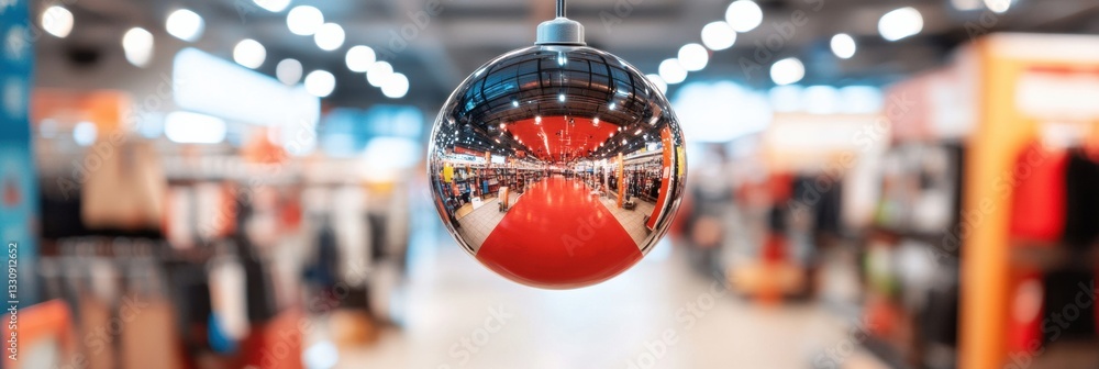 Aufkleber AI-Enhanced Retail Intelligence Spherical Data Visualization Capturing Immersive Customer Flow Dynamics in Next-Gen Omnichannel Shopping Experience