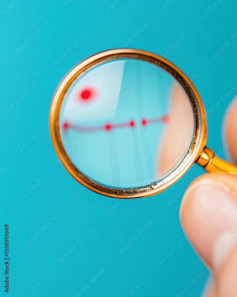 Leinwandbilder data-driven insights minimalist magnifying glass revealing performance analytics on vibrant teal - n
