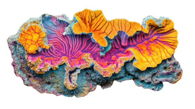 Colorful rhodochrosite mineral showing concentric layers on transparent background - Powered by Adobe