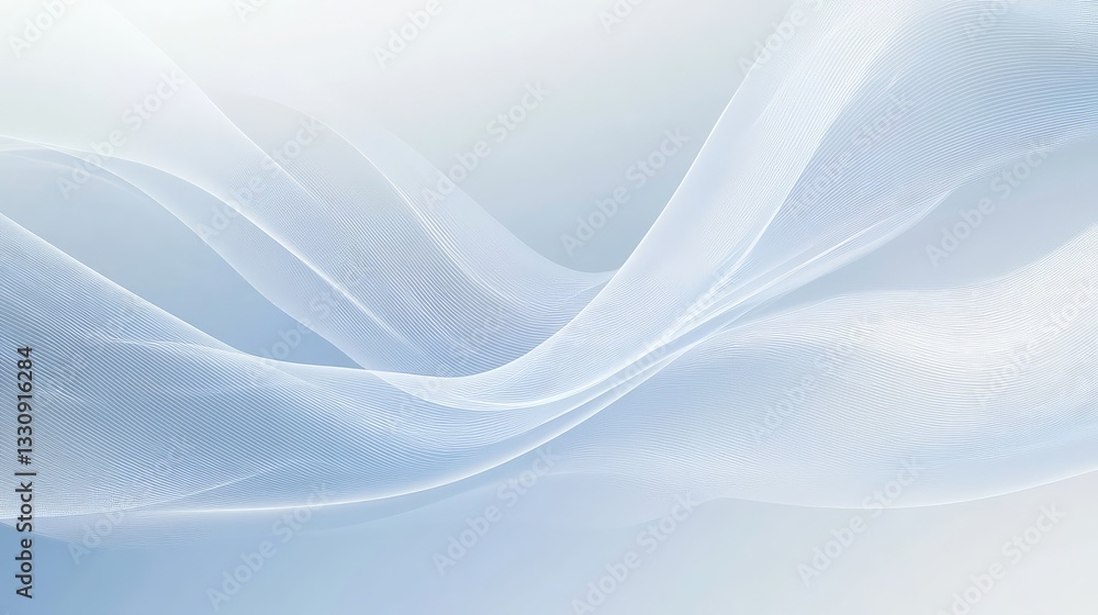 Poster light blue and white abstract wave pattern creating a modern and futuristic background with copy spa