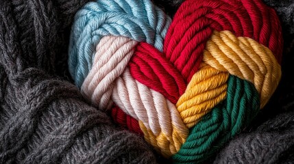 Colorful Yarn Heart  Knit  Crochet  Craft  Texture