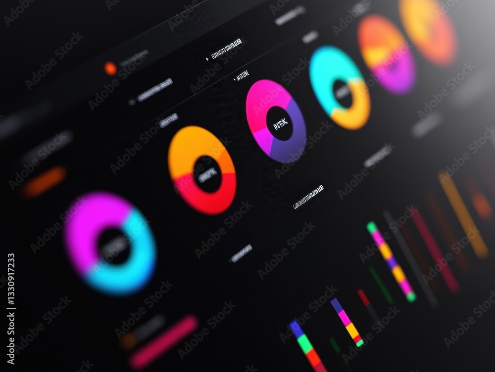 Poster Futuristic Data Visualization Immersive AI-Powered Dashboard Design with Vibrant Gradient Analytics for Next-Gen Business Intelligence and Creative Strategic Insights