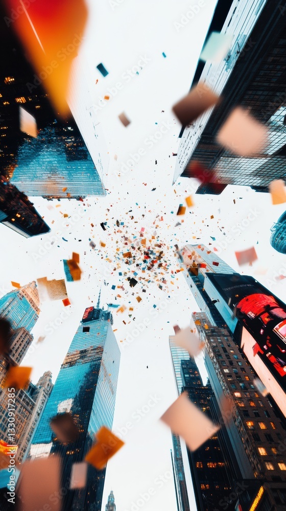 Poster urban explosion dynamic augmented reality city visualization - immersive digital transformation of m
