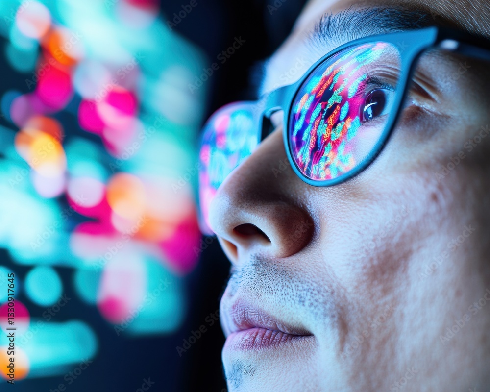 Fototapete immersive digital mindscape ai-enhanced visual perception in next-gen tech visualization - innovativ
