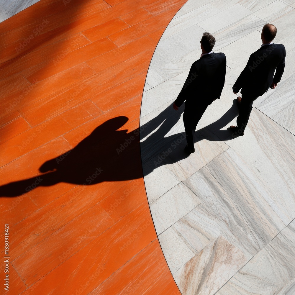 Aufkleber geometric corporate dynamics minimalist workplace silhouettes visualizing professional movement and 
