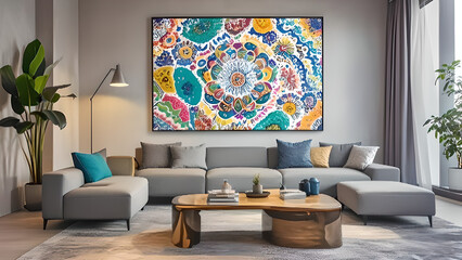 Wall art has a spontaneous scribble design, for interior and decoration.