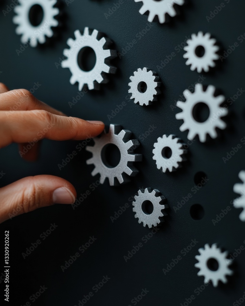 Aufkleber Agile Workflow Optimization Interactive Digital Transformation with Precision Gear Interface - Next-Gen Professional Skill Mapping and Automation Strategy