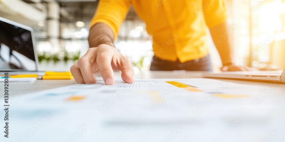 Aufkleber agile workplace innovation minimalist business strategy visualization with vibrant yellow aesthetic 