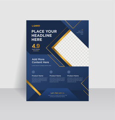 Modern Geometric Design in Rich Dark Blue and Luminous Gold, Perfect for High-End Promotions