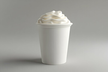 Elegant White Coffee Cup with Whipped Cream Topping Still Life