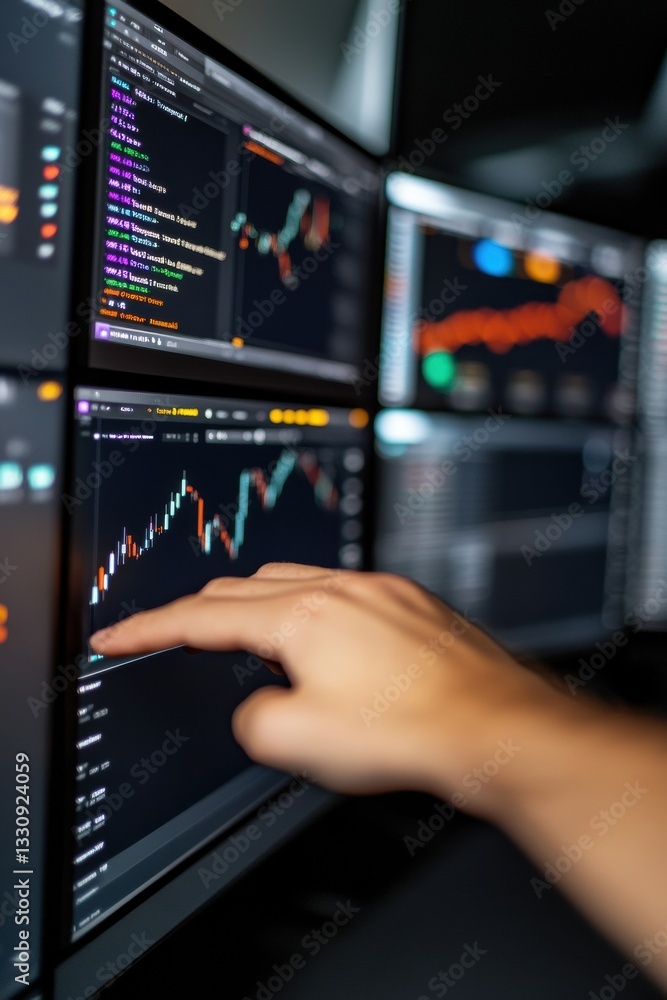 Poster immersive digital finance ai-powered trading interface with real-time global market analytics for ne