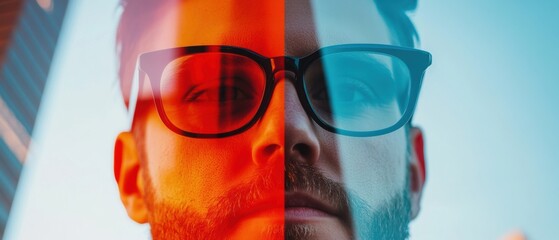 Dual-Tone Visionary Immersive AI-Driven Design Portrait Exploring Digital Identity, Color Psychology, and Innovative Visual Branding for Tech Entrepreneurs