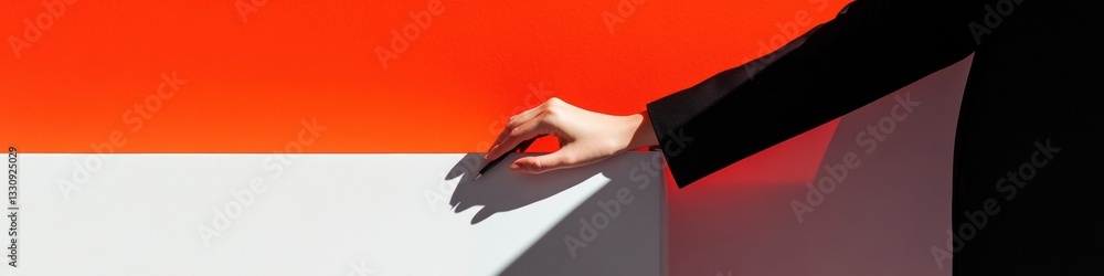 Poster Minimalist Productivity Aesthetic Gen Z Workspace Dynamics with High-Contrast Color Blocking - Empowering Focus and Creative Performance in Digital Era