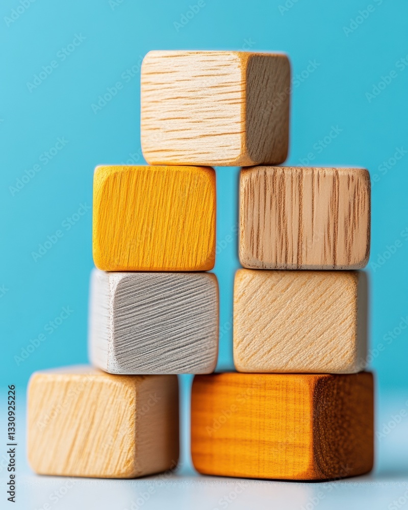 Poster minimalist stacking blocks vibrant sustainable design showcasing modular creativity, innovation, and