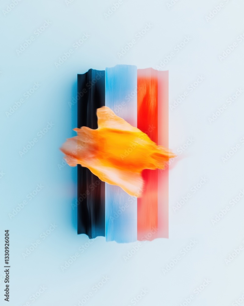 Poster fluid motion gradient abstract kinetic design exploring digital transformation, contemporary visual 