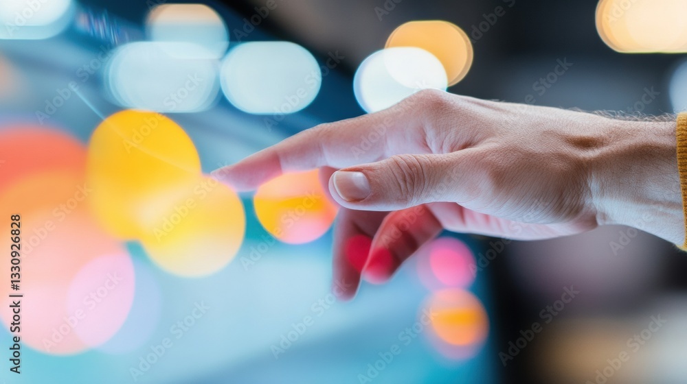 Fototapete immersive digital interaction soft-focus tactile experience exploring innovative ui design and human