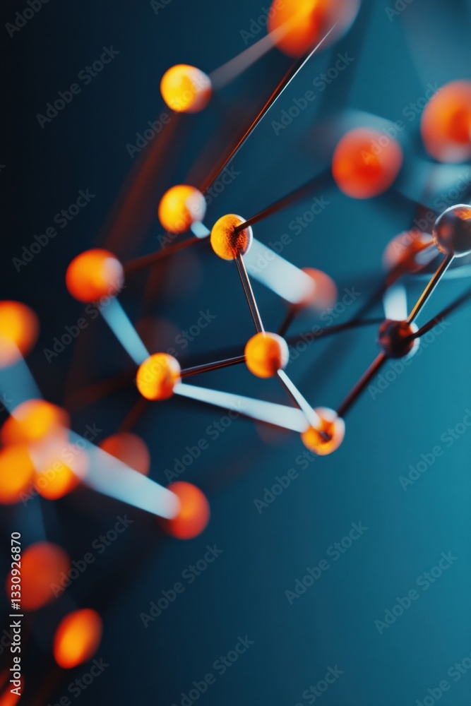 Poster Quantum Connectivity Visualization Next-Gen Network Infrastructure Design with Futuristic Molecular Data Mapping - Innovative Digital Transformation Aesthetic