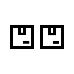 Package icon in black, outline style and white background