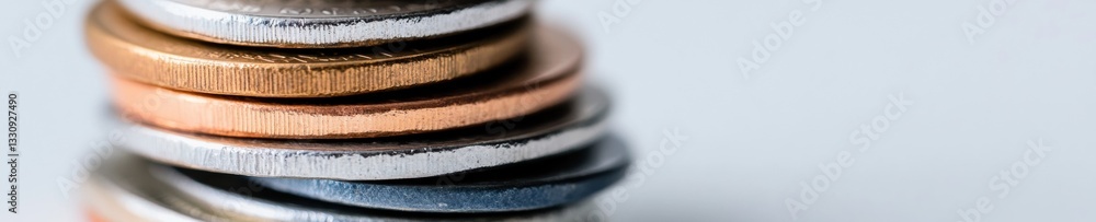 Poster minimalist crypto asset visualization stacked metallic cryptocurrency coins depicting investment hie