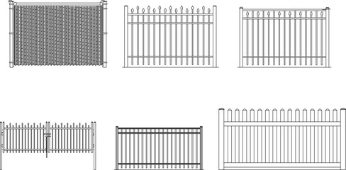 Fence and gate design silhouette illustration vector sketch © jihan